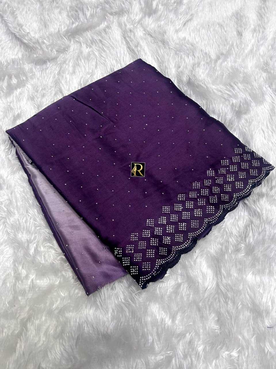 YNF JAPAN SARTIN RUD DAIMOND SAREES WHOLESALE CRAPE SATIN  FANCY PARTY WEAR SAREES MANUFACTURER             